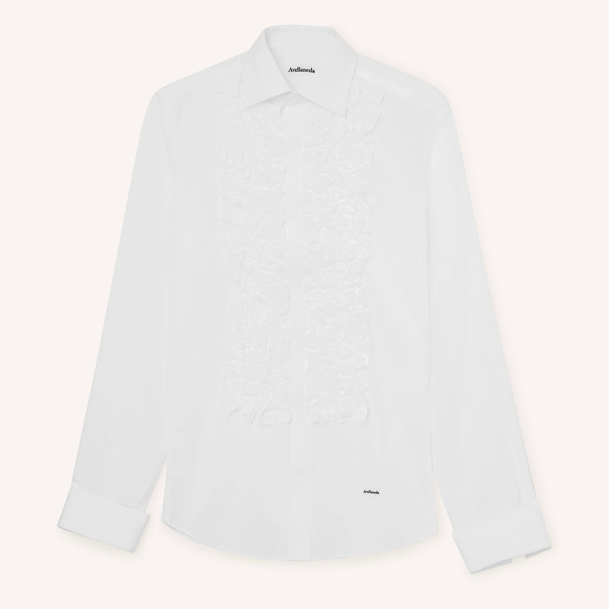 Camisa blanca sale chorreras mujer